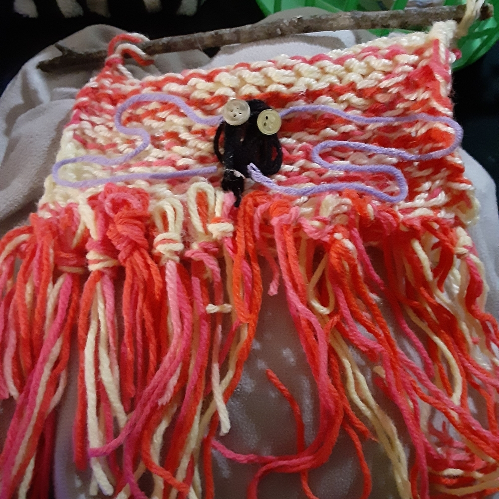 Loom knitting  wall hanger